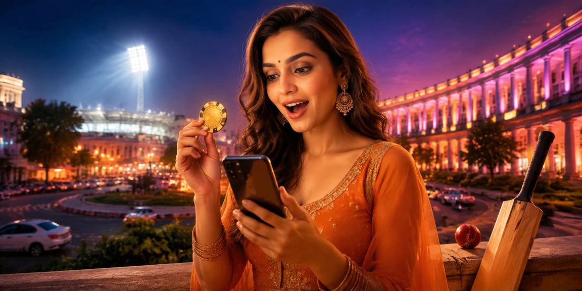 Indian lottery and slots gaming reels in vibrant casino setting